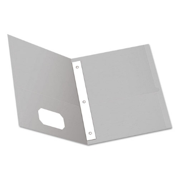 Picture of Twin-Pocket Folders With 3 Fasteners, 0.5" Capacity, 11 X 8.5, Gray, 25/box