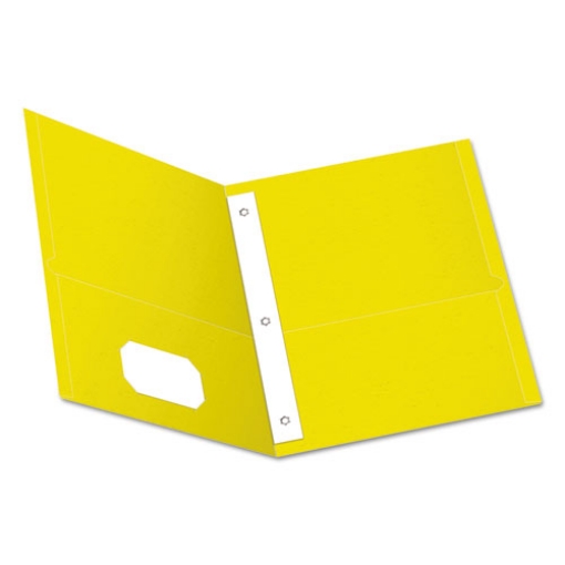 Picture of Twin-Pocket Folders With 3 Fasteners, 0.5" Capacity, 11 X 8.5, Yellow, 25/box