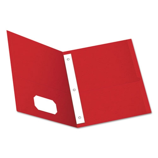 Picture of Twin-Pocket Folders With 3 Fasteners, 0.5" Capacity, 11 X 8.5, Red, 25/box