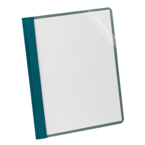 Picture of Earthwise By Oxford 100% Recycled Clear Front Report Covers, 3-Prong Fastener, 0.5" Capacity, 8.5 X 11, Clear/blue, 25/box