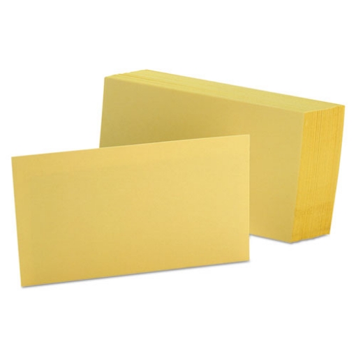 Picture of Unruled Index Cards, 3 X 5, Canary, 100/pack