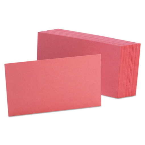 Picture of Unruled Index Cards, 3 X 5, Cherry, 100/pack