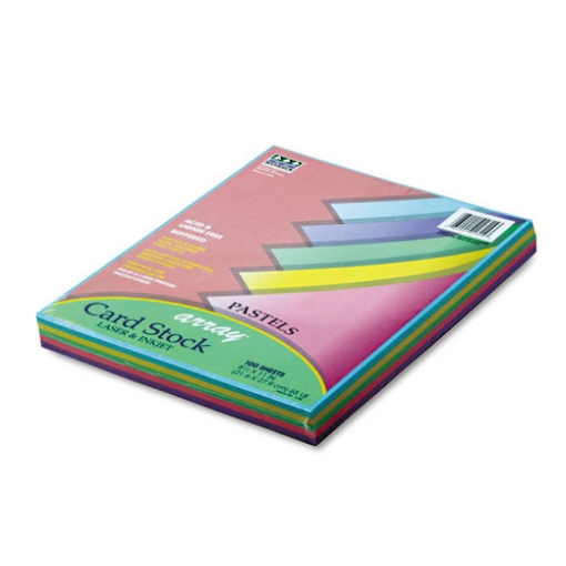 Picture of Array Card Stock, 65 lb Cover Weight, 8.5 x 11, Assorted Pastel Colors, 100/Pack
