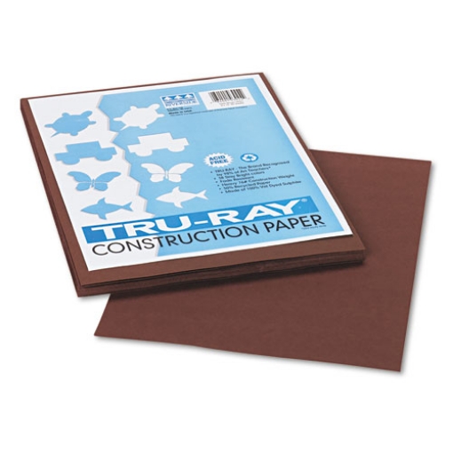 Picture of Tru-Ray Construction Paper, 76 lb Text Weight, 9 x 12, Dark Brown, 50/Pack