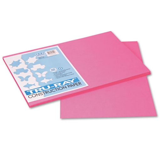 Picture of Tru-Ray Construction Paper, 76 lb Text Weight, 12 x 18, Shocking Pink, 50/Pack