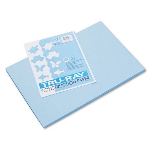 Picture of Tru-Ray Construction Paper, 76 lb Text Weight, 12 x 18, Sky Blue, 50/Pack