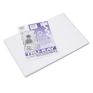 Picture of Tru-Ray Construction Paper, 76 lb Text Weight, 12 x 18, White, 50/Pack