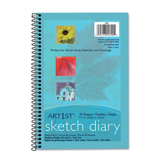 Picture of Art1st Sketch Diary, 64 lb Text Paper Stock, Blue Cover, (70) 9 x 6 Sheets