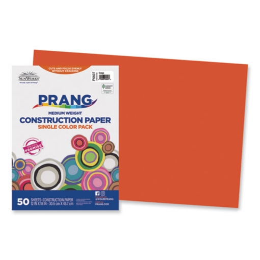 Picture of SunWorks Construction Paper, 50 lb Text Weight, 12 x 18, Orange, 50/Pack