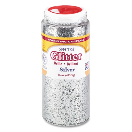 Picture of Spectra Glitter, 0.04 Hexagon Crystals, Silver, 16 Oz Shaker-Top Jar