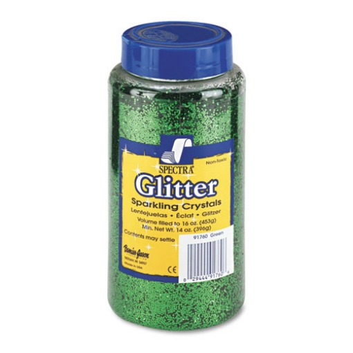 Picture of Spectra Glitter, 0.04 Hexagon Crystals, Green, 16 Oz Shaker-Top Jar