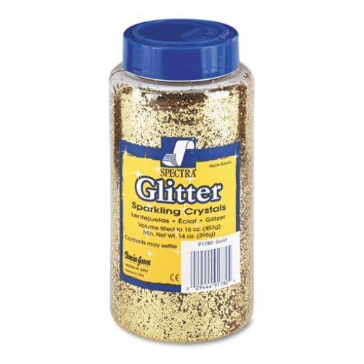 Picture of Spectra Glitter, 0.04 Hexagon Crystals, Gold, 16 Oz Shaker-Top Jar