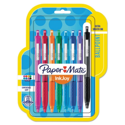 Picture of Inkjoy 300 Rt Ballpoint Pen Retractable, Medium 1 Mm, Assorted Ink And Barrel Colors, 8/pack