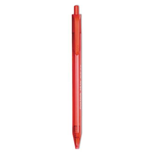 Picture of InkJoy 100 RT Ballpoint Pen, Retractable, Medium 1 mm, Red Ink, Translucent Red Barrel, Dozen