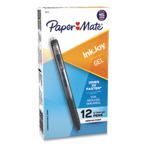 Picture of Inkjoy Gel Pen, Retractable, Medium 0.7 Mm, Black Ink, Black Barrel, Dozen