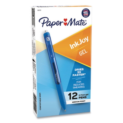 Picture of Inkjoy Gel Pen, Retractable, Medium 0.7 Mm, Blue Ink, Blue Barrel, Dozen