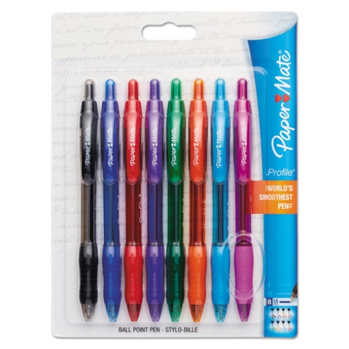 Picture of Profile Ballpoint Pen, Retractable, Bold 1.4 Mm, Assorted Ink And Barrel Colors, 8/pack