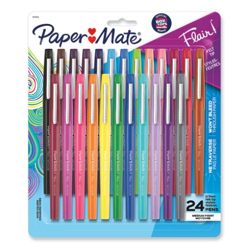 Picture of Point Guard Flair Felt Tip Porous Point Pen, Stick, Medium 0.7 Mm, Assorted Tropical Vacation Ink And Barrel Colors, 24/pack