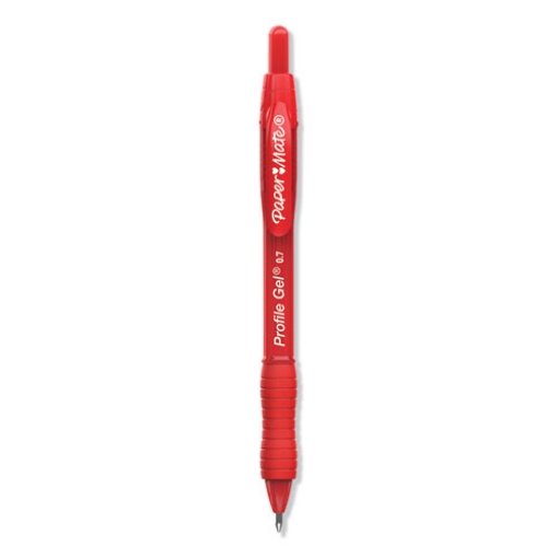 Picture of Profile Gel Pen, Retractable, Medium 0.7 Mm, Red Ink, Translucent Red Barrel, Dozen