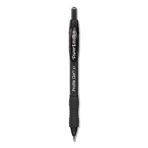 Picture of Profile Gel Pen, Retractable, Medium 0.7 Mm, Black Ink, Translucent Black Barrel, Dozen