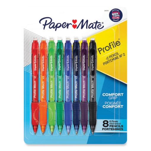 Picture of Profile Mechanical Pencils, 0.7 Mm, Hb (#2), Black Lead, Assorted Barrel Colors, 8/pack