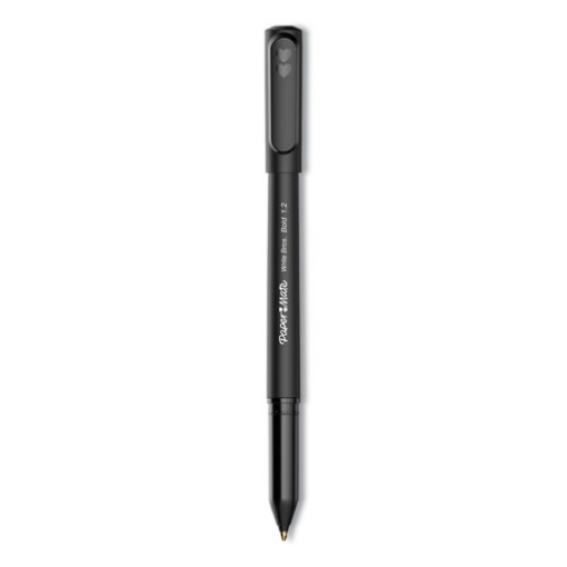 Picture of Write Bros. Ballpoint Pen, Stick, Bold 1.2 Mm, Black Ink, Black Barrel, Dozen