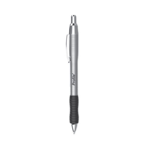 Picture of Profile Metal Ballpoint Pen, Retractable, Medium 1 Mm, Black Ink, Silver Barrel, Dozen