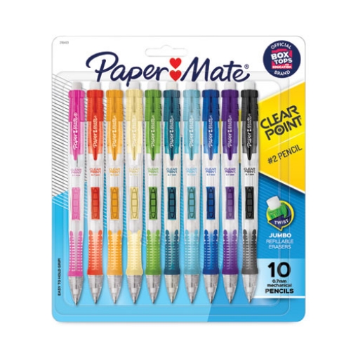 Picture of Clear Point Mechanical Pencil, 0.7 mm, HB (#2), Black Lead, Assorted Barrel Colors, 10/Pack