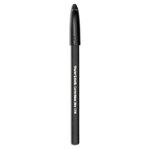 Picture of Comfortmate Ultra Ballpoint Pen, Stick, Medium 1 Mm, Black Ink, Black Barrel, Dozen