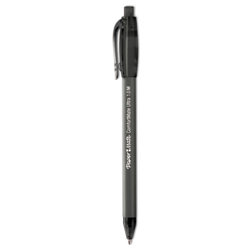 Picture of Comfortmate Ultra Ballpoint Pen, Retractable, Medium 1 Mm, Black Ink, Black Barrel, Dozen