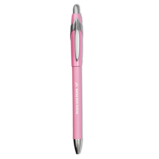 Picture of "Write for Hope" Edition FlexGrip Elite Ballpoint Pen, Retractable, Medium 1 mm, Black Ink, Pink Barrel, Dozen