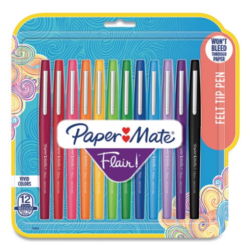 Picture of Point Guard Flair Felt Tip Porous Point Pen, Stick, Medium 0.7 Mm, Assorted Ink And Barrel Colors, 12/pack