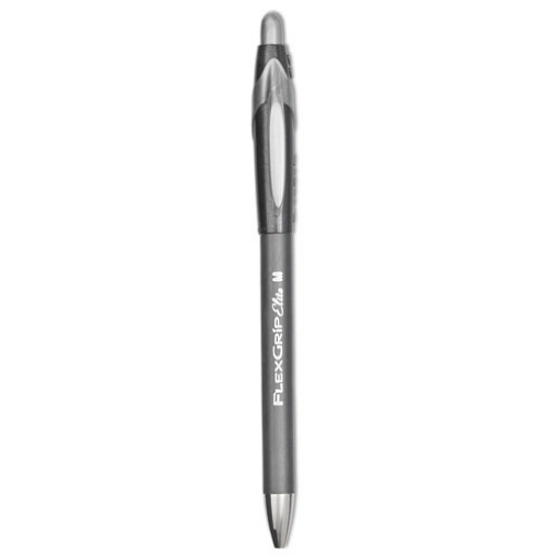 Picture of Flexgrip Elite Ballpoint Pen, Retractable, Medium 1 Mm, Black Ink, Black Barrel, Dozen