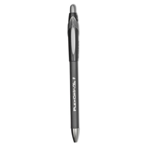 Picture of Flexgrip Elite Ballpoint Pen, Retractable, Fine 0.8 Mm, Black Ink, Black Barrel, Dozen