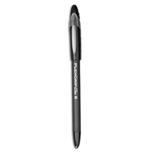 Picture of Flexgrip Elite Ballpoint Pen, Stick, Medium 1 Mm, Black Ink, Black Barrel, Dozen