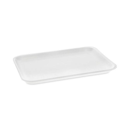 Picture of Meat Tray, #4 Shallow, 9.13 x 7.13 x 0.65, White, Foam, 500/Carton