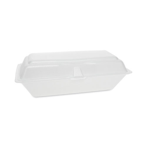 Picture of Foam Hinged Lid Containers, Single Tab Lock Hoagie, 9.75 X 5 X 3.25, White, 560/carton