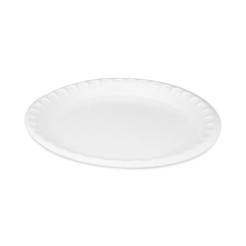 Picture of Placesetter Deluxe Laminated Foam Dinnerware, Plate, 10.25" dia, White, 540/Carton