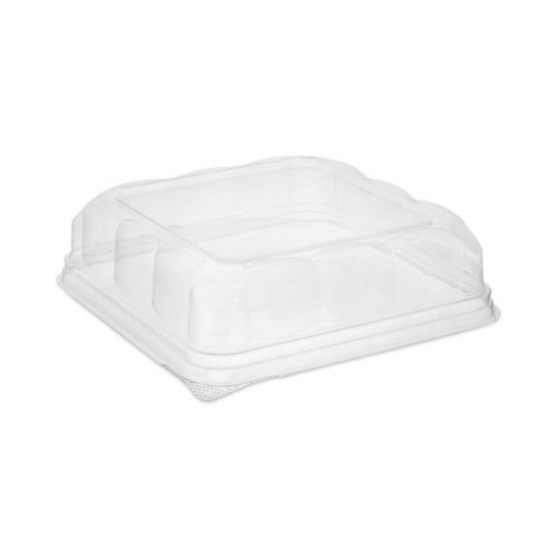 Picture of Recycled Container Lid, Dome Lid for 6 x 6 Brownie Container, 7.5 x 7.5 x 2.02, Clear, Plastic, 195/Carton