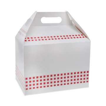 Picture of Paperboard Barn Box with Handle, 9 x 5 x 4.5, Basketweave, Paper, 150/Carton