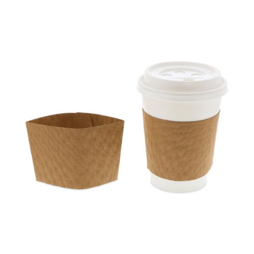 Picture of Hot Cup Sleeve, Fits 10 oz to 24 oz Cups, Brown, 1,000/Carton