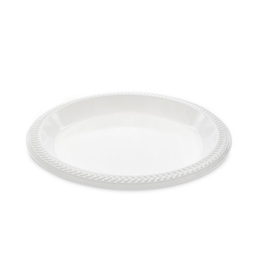 Picture of Meadoware Impact Plastic Dinnerware, Plate, 10.25" dia, White, 500/Carton