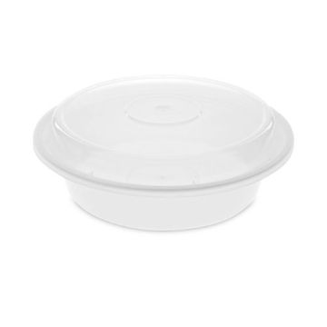 Picture of Newspring VERSAtainer Microwavable Containers,  24 oz, 7 x 7 x 2.38, White/Clear, Plastic, 150/Carton