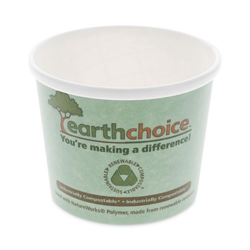 Picture of EarthChoice Compostable Soup Cup, Medium, 12 oz, 3.63" Diameter x 3.63"h, Teal, Paper, 500/Carton