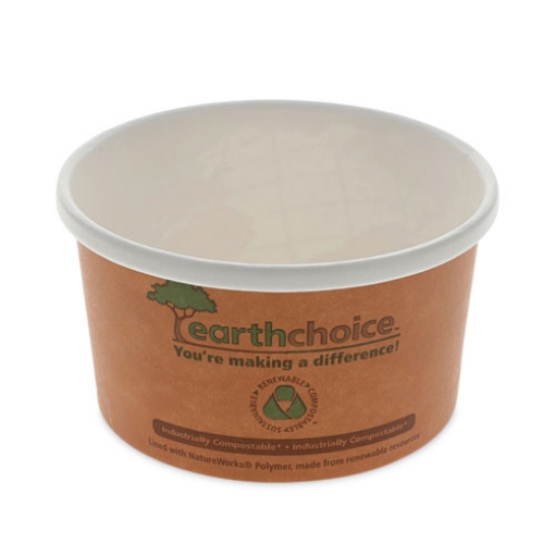 Picture of EarthChoice Compostable Soup Cup, Small, 8 oz, 3 x 3 x 3, Brown, Paper, 500/Carton