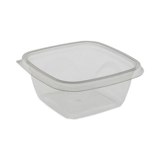 Picture of EarthChoice Square Recycled Bowl, 16 oz, 5 x 5 x 1.75, Clear, Plastic, 504/Carton