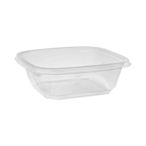 Picture of EarthChoice Square Recycled Bowl, 32 oz, 7 x 7 x 2, Clear, Plastic, 300/Carton