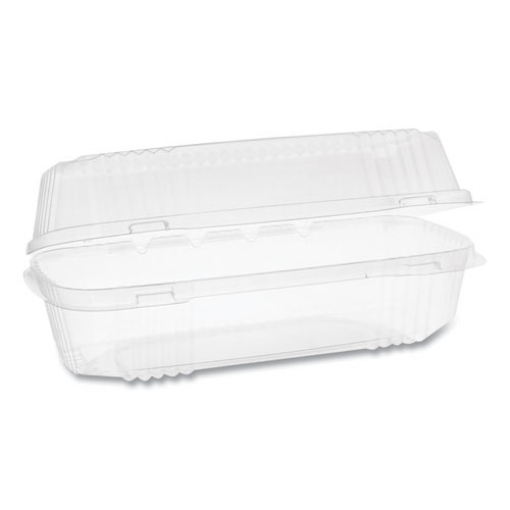 Picture of ClearView SmartLock Hinged Lid Container, Hoagie Container, 27 oz, 9.25 x 4.5 x 3, Clear, Plastic, 250/Carton