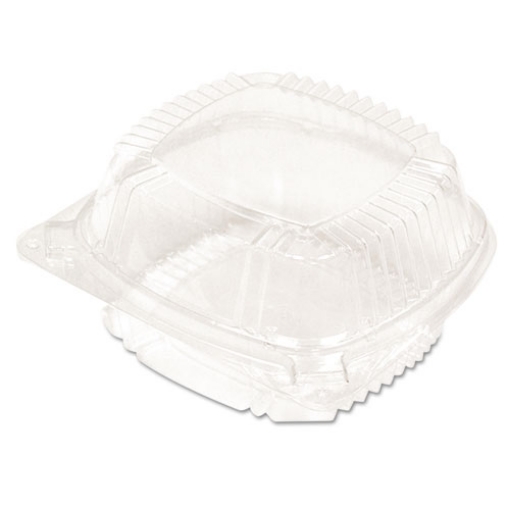 Picture of ClearView SmartLock Hinged Lid Container, Hoagie Container, 11 oz, 5.25 x 5.25 x 2.5, Clear, Plastic, 375/Carton