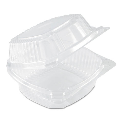 Picture of ClearView SmartLock Hinged Lid Container, 20 oz, 5.75 x 6 x 3, Clear, Plastic, 500/Carton